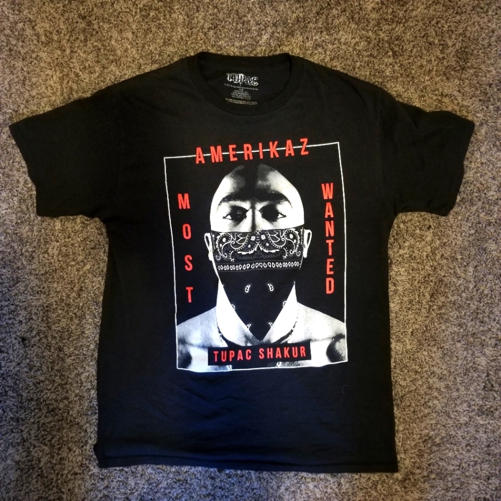 Tupac Black Graphic Tee Size Medium